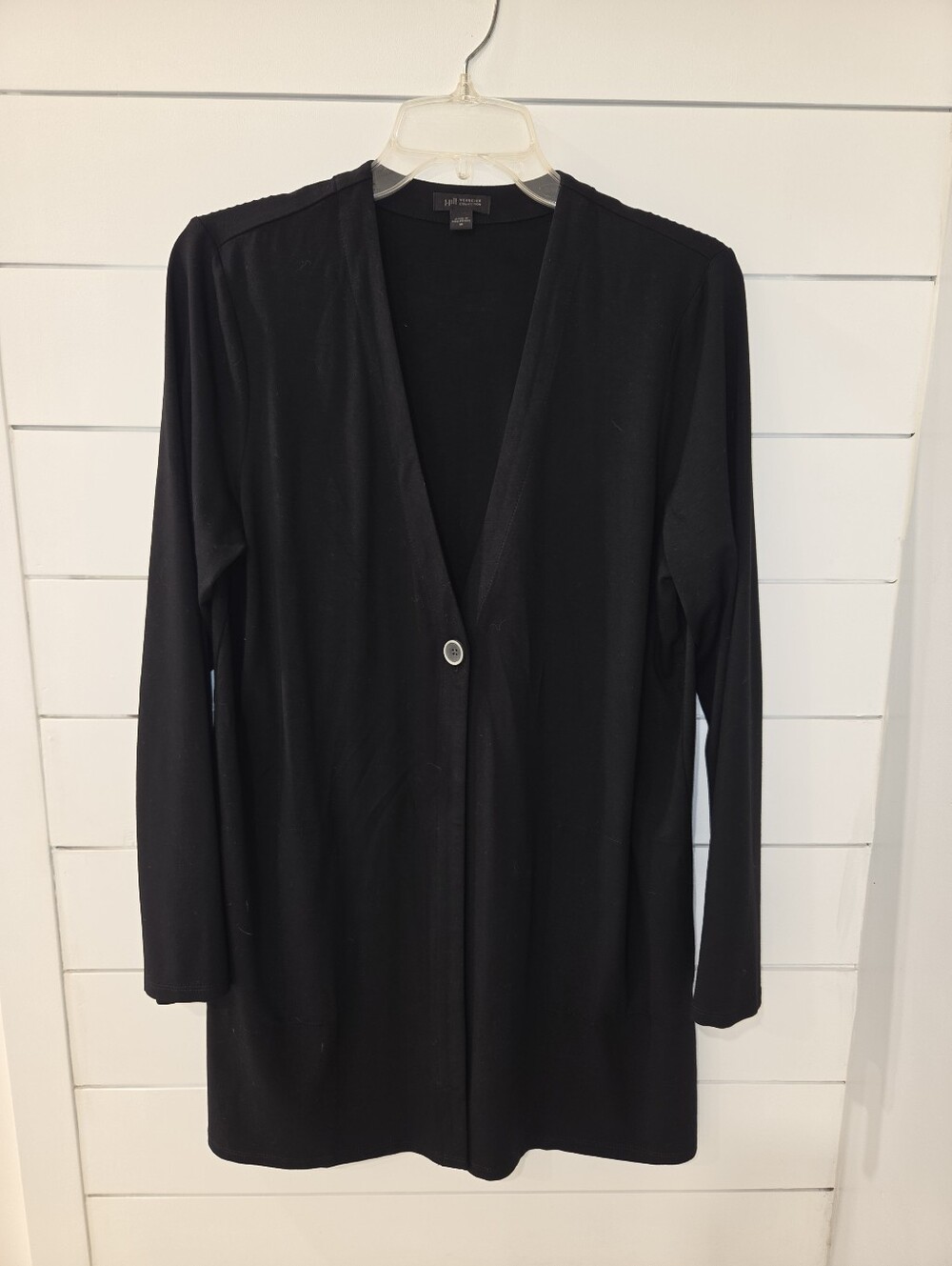 J. Jill Black Long Single-Button Cardigan